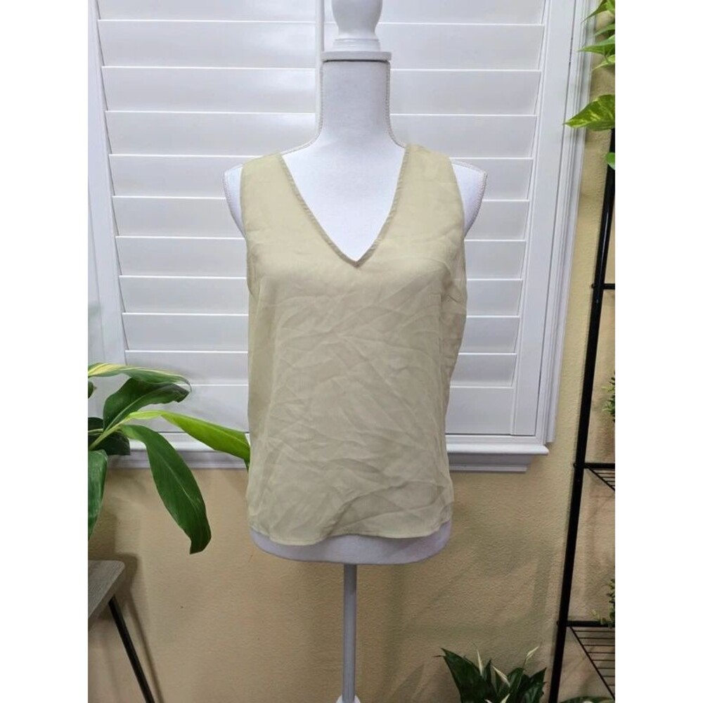 Green Sheer sleeveless poly top size large